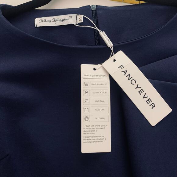 FANCYEVER WISHANG HUANGJIWU Dress M Midi Cocktail Special Event‎ Metallic Detail - Picture 13 of 16